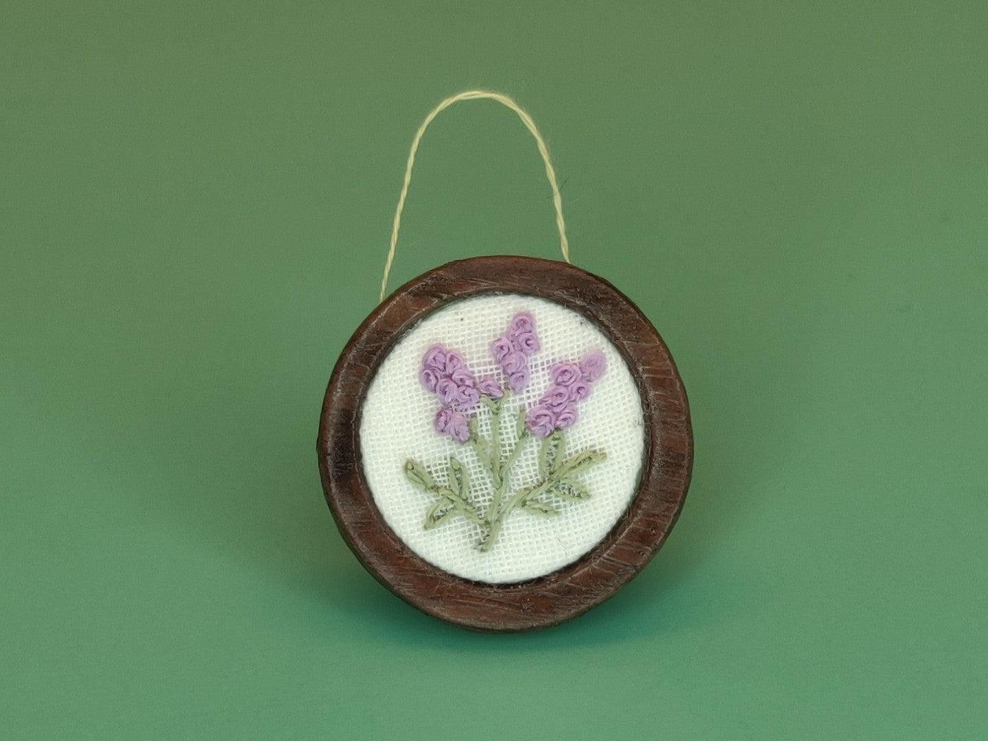 Large Embroidered Lavender - Handcrafted Miniature (Only 2 Available)