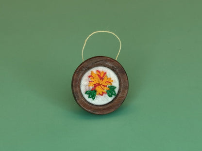 Small Embroidered Marigold - Handcrafted Miniature (Only 2 Available)