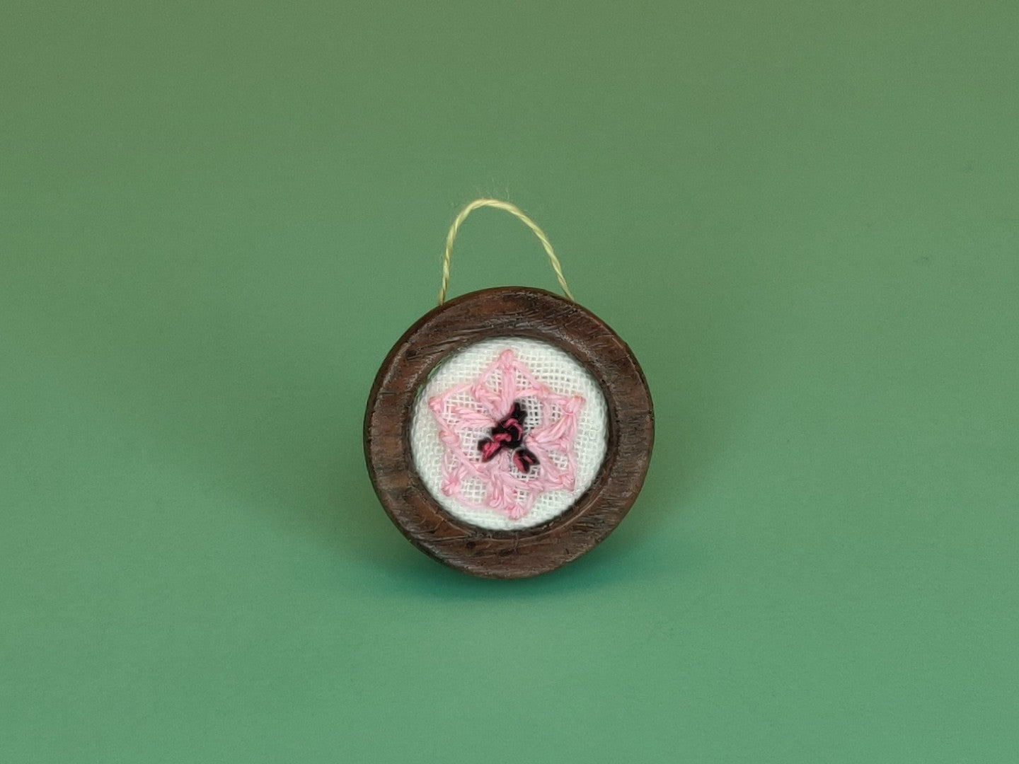 Small Embroidered Poppy - Handcrafted Miniature (Only 2 Available)