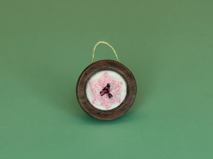 Small Embroidered Poppy - Handcrafted Miniature (Only 2 Available)