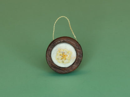 Small Embroidered Primrose - Handcrafted Miniature (Only 2 Available)