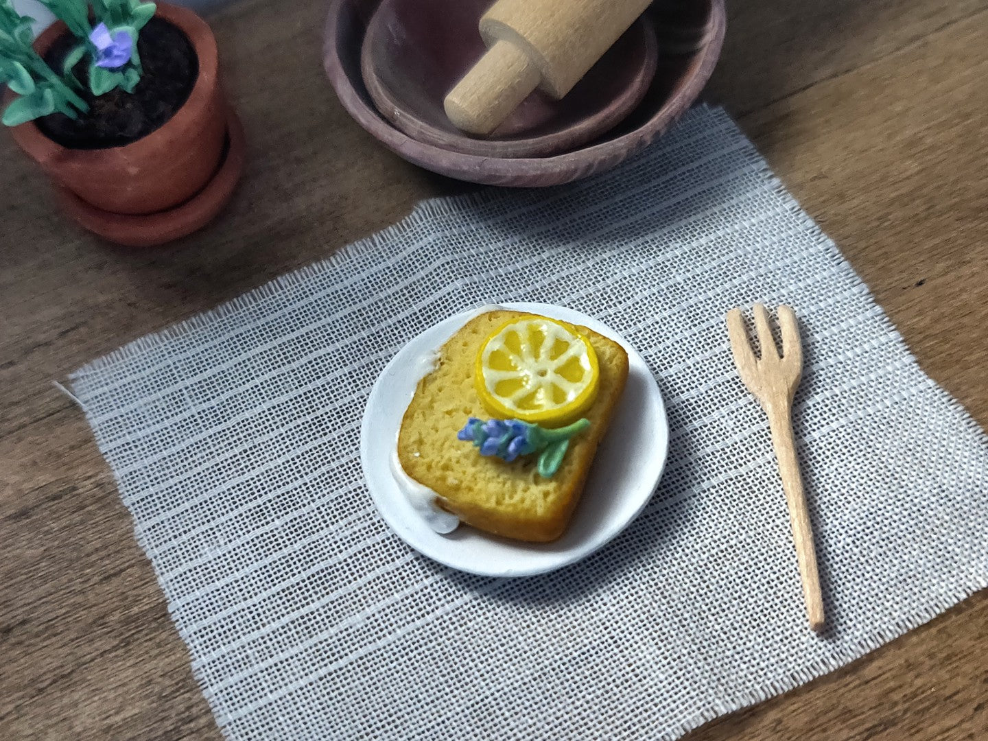 Slice of Lemon Loaf - Handcrafted Miniature (Only 5 Available)