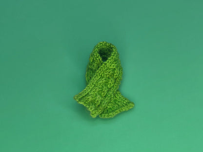 Light Green Knit Scarf - Handcrafted Miniature (Only 1 Available)