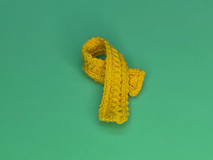 Yellow Knit Scarf - Handcrafted Miniature (Only 1 Available)