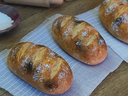 Bread Loaf with Flour - Handcrafted Miniature (Only 5 Available)