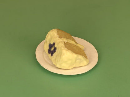 Slice of Cake with Frosting and Wild Violet - Handcrafted Miniature (Only 3 Available)