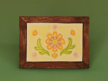 Watercolor of Pink and Orange Daisy - Handcrafted Miniature (Only 1 Available)
