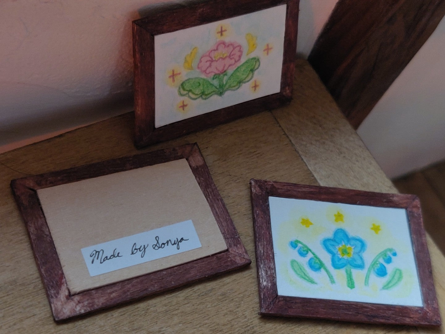Watercolor of Pink Poppy - Handcrafted Miniature (Only 1 Available)