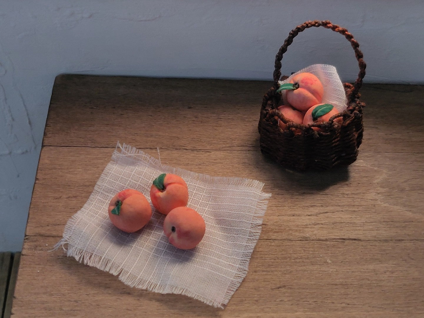 Set of 3 Summer Peaches - Handcrafted Miniature (Only 2 Sets Available)