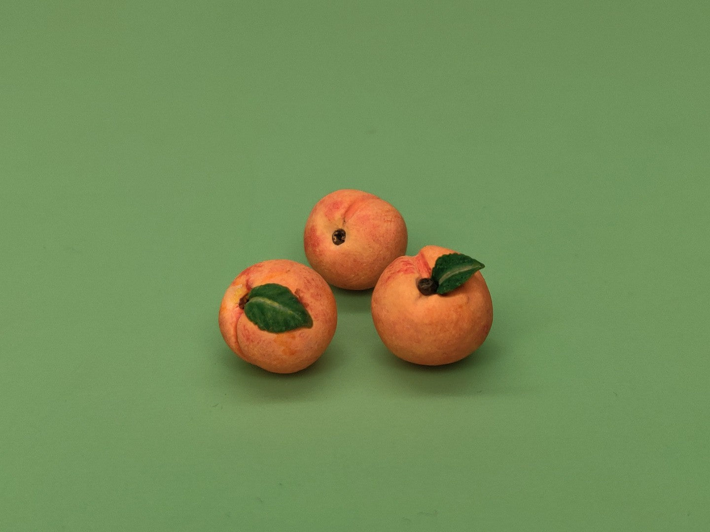 Set of 3 Summer Peaches - Handcrafted Miniature (Only 2 Sets Available)