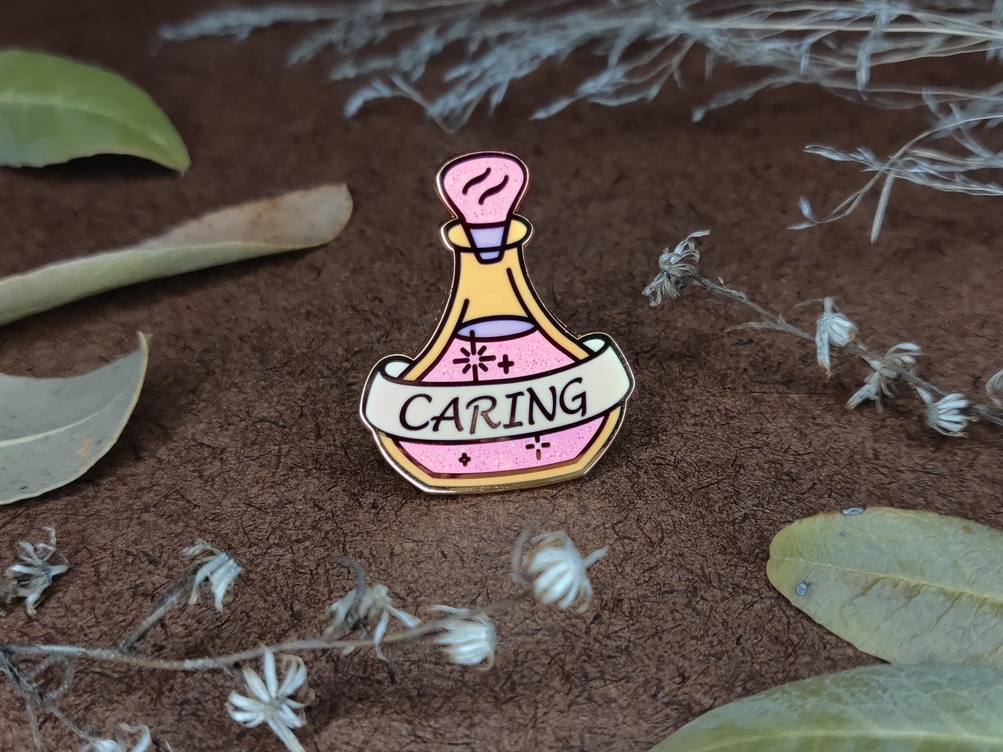 Caring Remedy - Glitter Enamel Pin