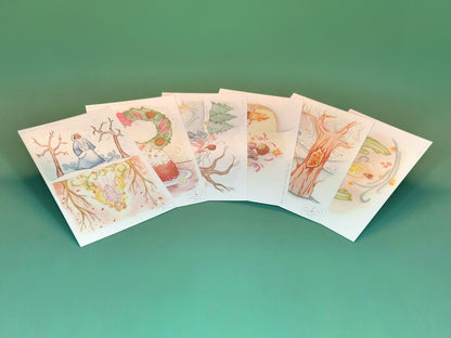 Winter 2021-2022 Watercolor Prints - Postcards (Pack of 6)